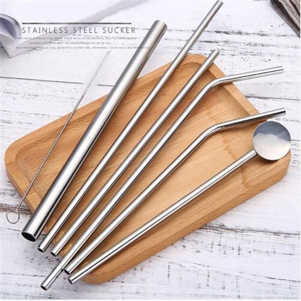 2/4/8Pcs Drinking Straw Reusable Straws with Cleaner Brush Set High Quality Eco Friendly Stainless Steel Metal Straw For Mugs - Image 4