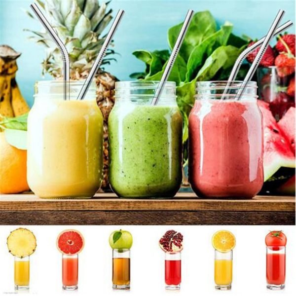 2/4/8Pcs Drinking Straw Reusable Straws with Cleaner Brush Set High Quality Eco Friendly Stainless Steel Metal Straw For Mugs - Image 5