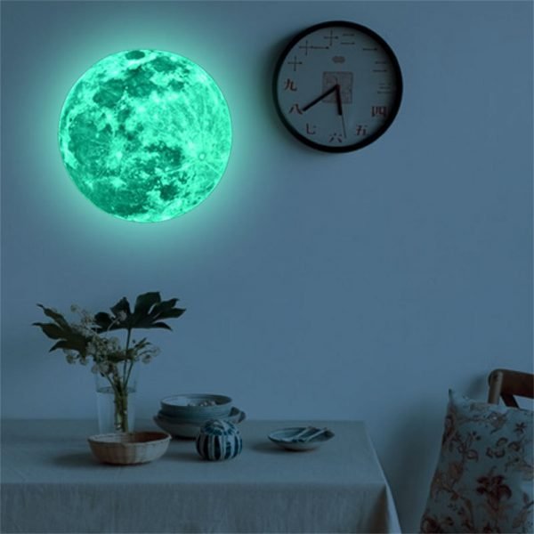 20cm 3D Large Moon Glow in the Dark Luminous DIY Wall Sticker Living Home Decor Adesivo De Parede Vinilos Paredes Stickers - Image 4