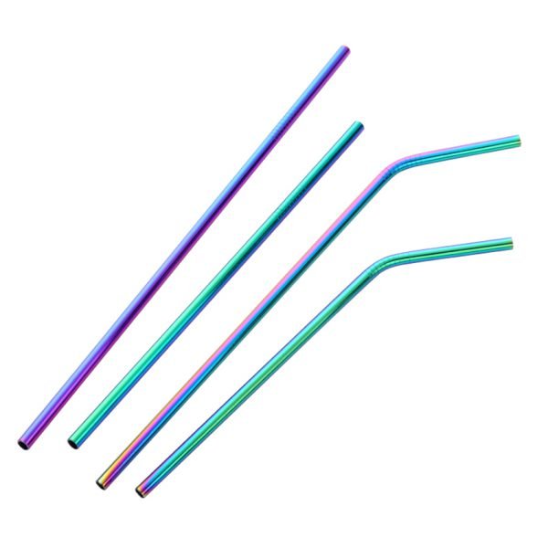 2pc/4pcs Reusable Metal Drinking Straws Colorful Stainless Steel Sturdy Bendy or Upright Drinks Straw for Mugs + Cleaning Brush - Image 6