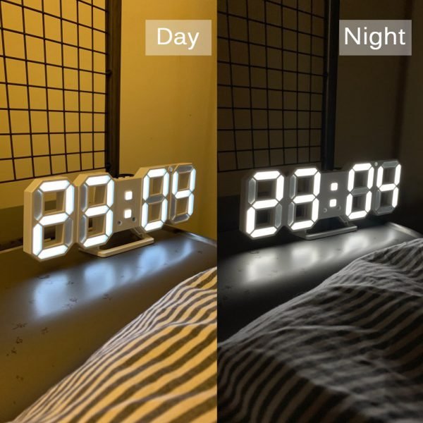 3D LED Wall Clock Modern Design Digital Table Clock Alarm Nightlight Saat reloj de pared Watch For Home Living Room Decoration - Image 2