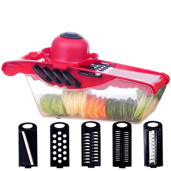 5in1 Manual Vegetable Cutter Slicers Garlic Presses Potato Graters Kitchen Accessories Shredding Machine