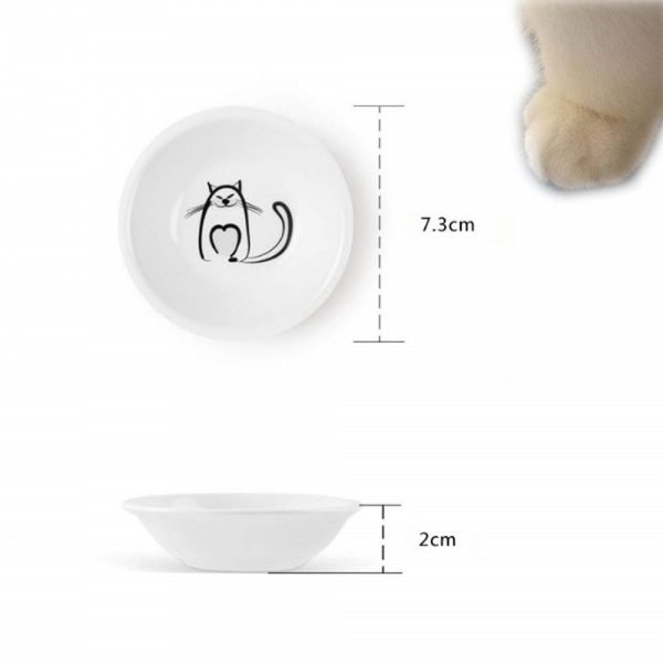 6PCS Super Cute Cat Ceramic Sauce Dish Mini Side Seasoning Dish Condiment Dishes Sushi Soy Dipping Bowl Snack Small Saucer Set - Image 2