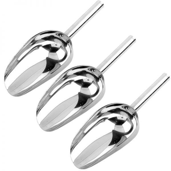 8 Inch Stainless Steel Ice Scoop Flour Ice Cube Shovel Buffet Bar Tools Kitchen Accessories
