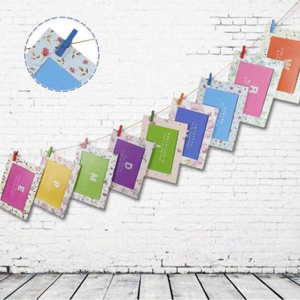 9Pcs/Set Photo Frame 6 Inch Cadre Photo Gift DIY Wall Hanging Paper Wall Frame Picture Album Cadre Photo Marcos Para photos A40 - Image 2