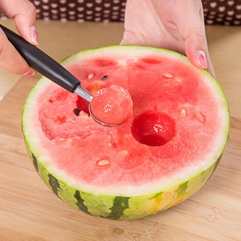 Aihogard Stalinless Steel Dual Double-end Watermelon Ice Cream Spoon Dessert Dig Ball Spoon Fruit Scoop Kitchen Cook Tool - Image 2