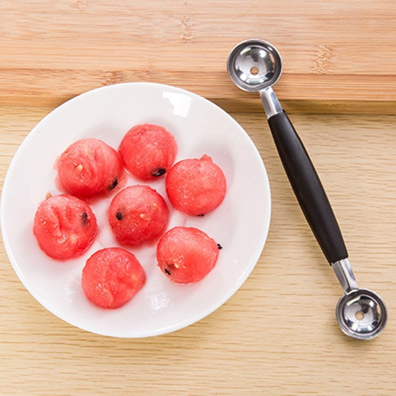 Aihogard Stalinless Steel Dual Double-end Watermelon Ice Cream Spoon Dessert Dig Ball Spoon Fruit Scoop Kitchen Cook Tool - Image 3