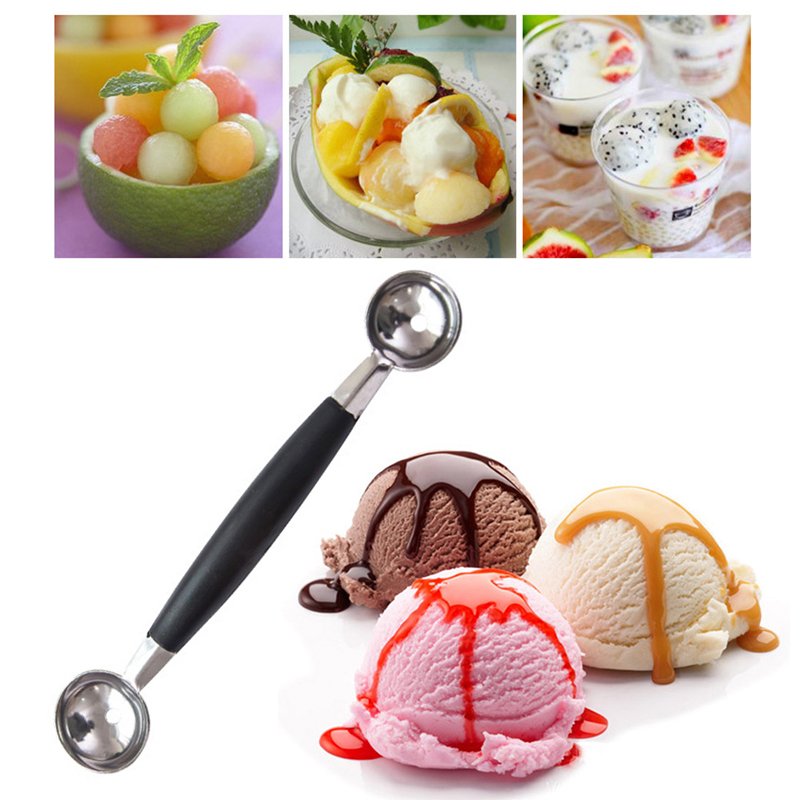 Aihogard Stalinless Steel Dual Double-end Watermelon Ice Cream Spoon Dessert Dig Ball Spoon Fruit Scoop Kitchen Cook Tool - Image 4