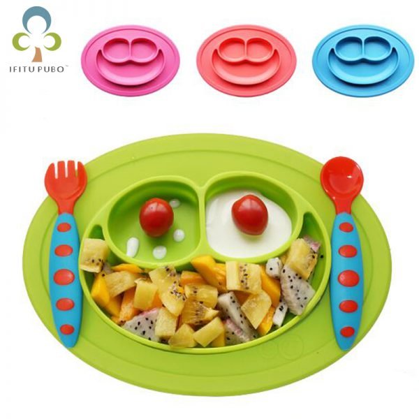 Baby Kids Dishes silicone infant Bowls Plate Tableware Kids food Holder tray Children Food Container Placemat baby feeding GYH