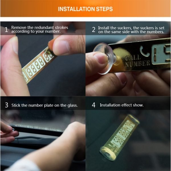 Car Styling Telephone Number Card Sticker 15x2cm Night Luminous Temporary Car Parking Card Plate Suckers Phone Number Card - Image 6
