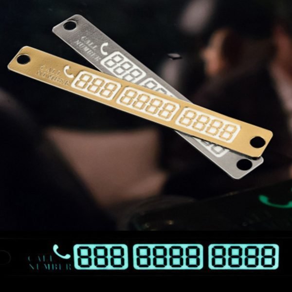 Car Styling Telephone Number Card Sticker 15x2cm Night Luminous Temporary Car Parking Card Plate Suckers Phone Number Card