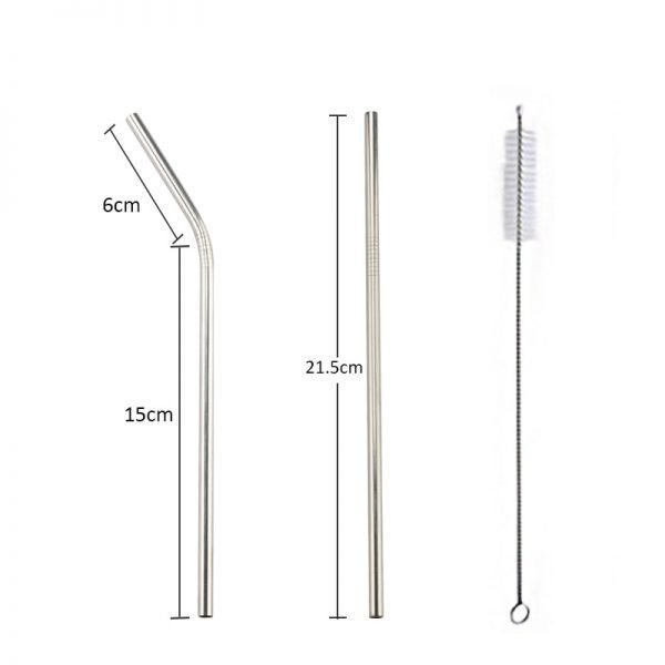 Colorful 304 Stainless Steel Straws Reusable Straight Bent Metal Drinking Straw With Cleaner Brush Set Party Bar Accessory - Image 2