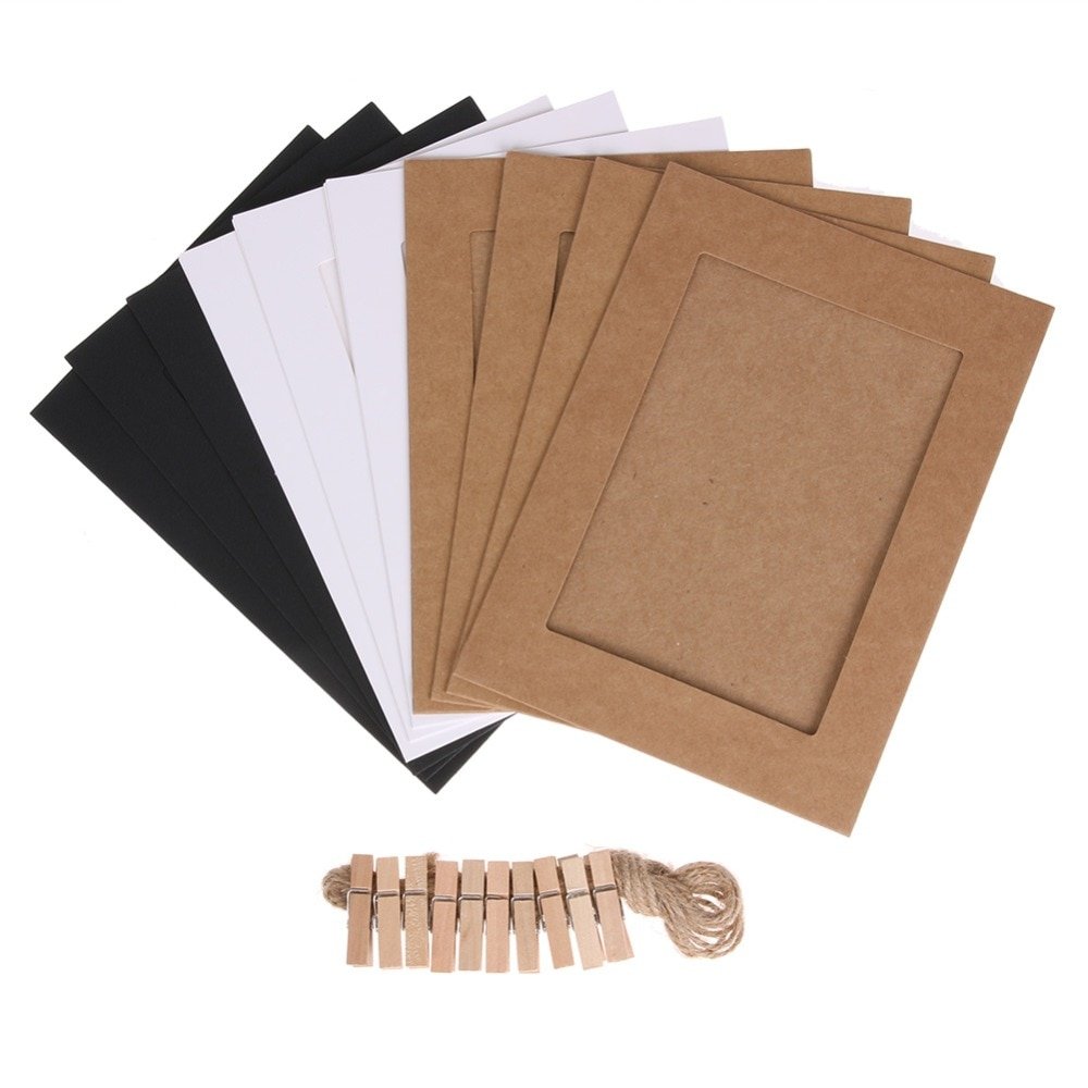 DIY Kraft Paper Photo Frame For Pictures Vintage Frame Photo DIY Baby Photo Holder Wedding Photo Frame Wall Decor - Image 2