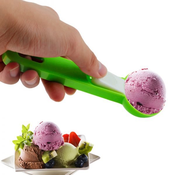 Delidge 1 pc Colorful Ice Cream Spoon Food -Grade Plastic Dig Ice Cream Ball Watermelon Fruit Digging Spherical Shape Cream - Image 2