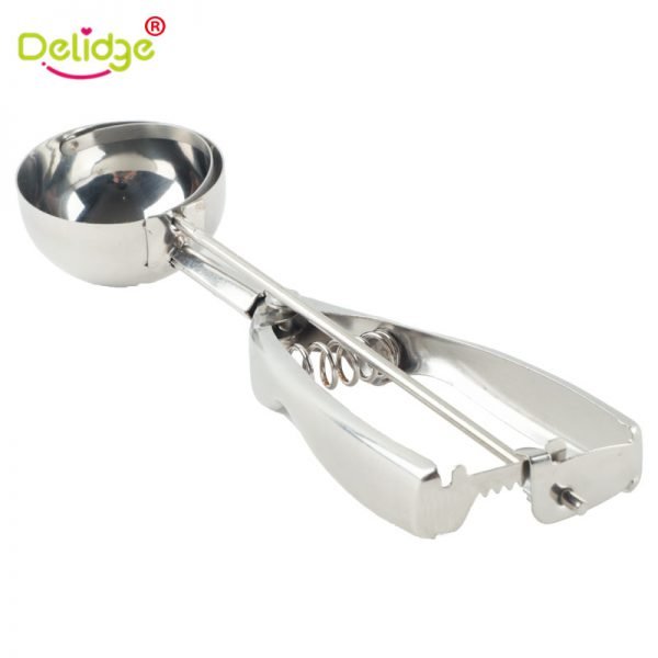 Delidge Stainless Steel 6 cm Ice Cream Spoon Mashed Potatoes Watermelon Jelly Spring Handle Scoop Cookies Kitchen Accessory - Image 3