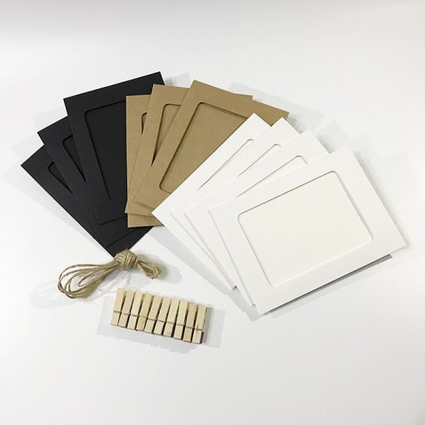 EACH PARTY 10Pcs Paper Frame with Clips 3/4/5/6/7 Inch Wall Photo Frame DIY Hanging Picture Album Party Home Decorations 2M Rope - Image 2