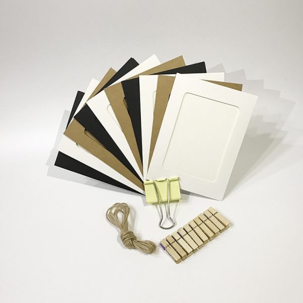 EACH PARTY 10Pcs Paper Frame with Clips 3/4/5/6/7 Inch Wall Photo Frame DIY Hanging Picture Album Party Home Decorations 2M Rope - Image 3