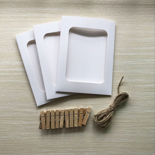 EACH PARTY 10Pcs Paper Frame with Clips 3/4/5/6/7 Inch Wall Photo Frame DIY Hanging Picture Album Party Home Decorations 2M Rope - Image 4