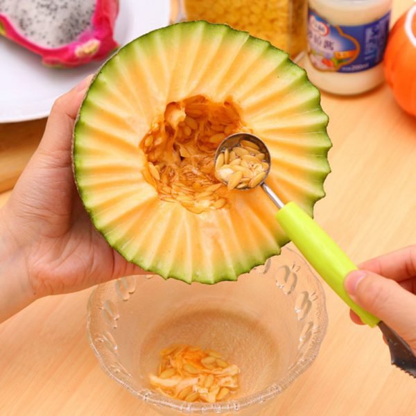 EZLIFE Spoon Fruit Melon Baller Multifunction stainless steel melon dredging spoon ice cream tool fruit spooner kitchen gadget - Image 2