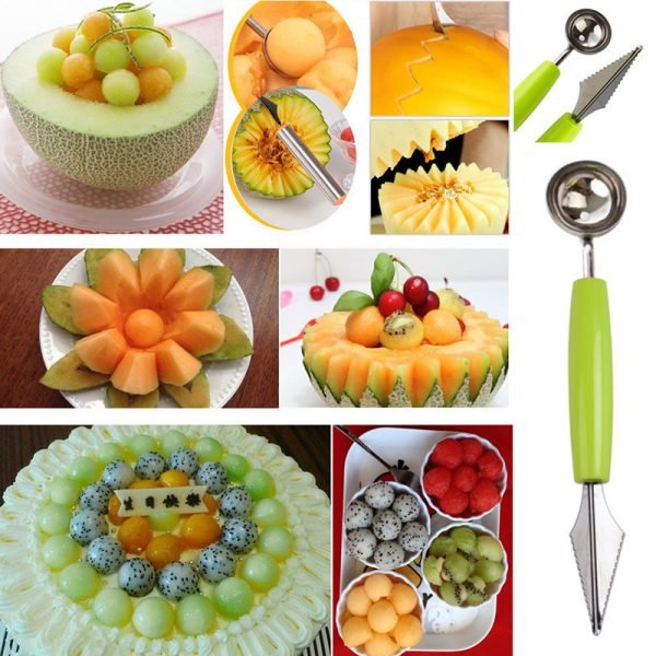 EZLIFE Spoon Fruit Melon Baller Multifunction stainless steel melon dredging spoon ice cream tool fruit spooner kitchen gadget - Image 5