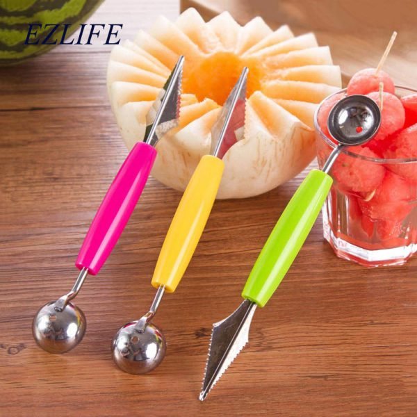 EZLIFE Spoon Fruit Melon Baller Multifunction stainless steel melon dredging spoon ice cream tool fruit spooner kitchen gadget