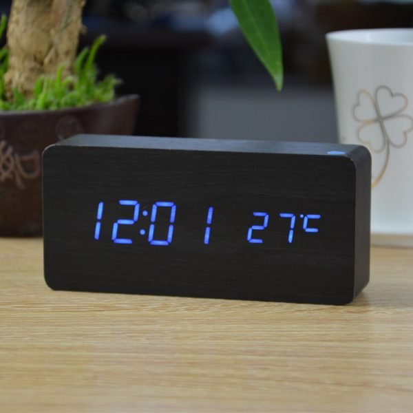 FiBiSonic Alarm Clocks with Thermometer ,Wood Wooden Led clocks, Digital Table Clock,Electronic Clocks With Cost - Image 3