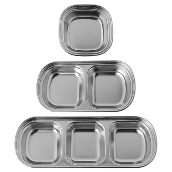 HOT Nice-looking utilitarian Stainless Steel Assorted Salad Sauce Dipping Dish Tray Bowl Kitchen Tableware - Image 3
