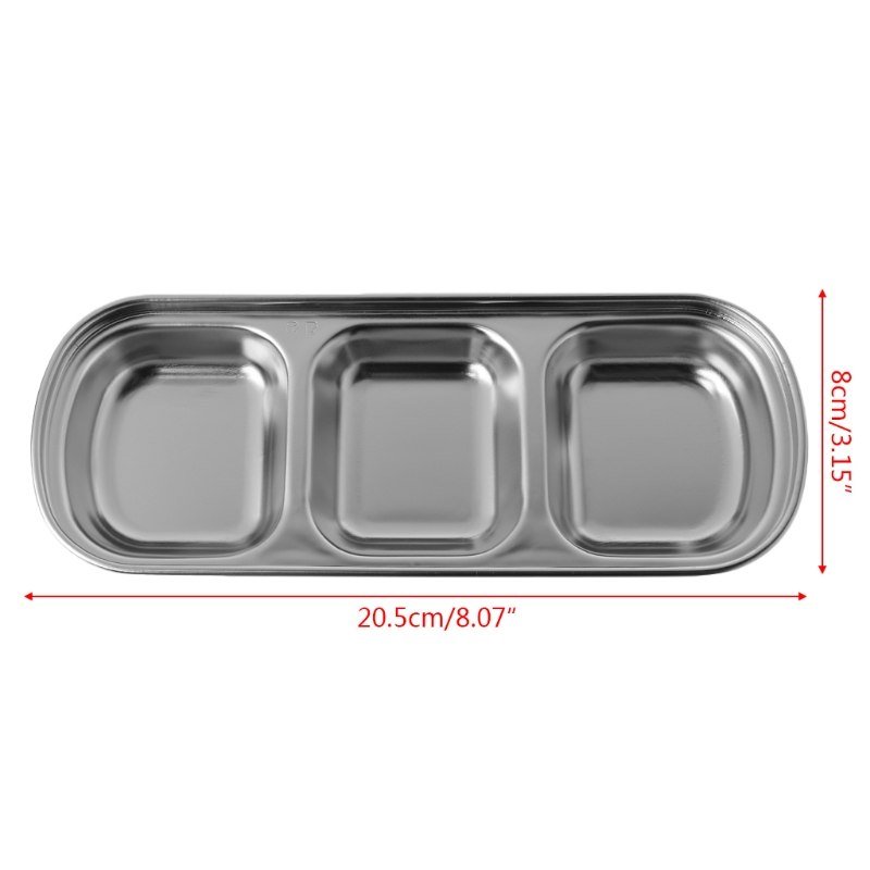 HOT Nice-looking utilitarian Stainless Steel Assorted Salad Sauce Dipping Dish Tray Bowl Kitchen Tableware - Image 6