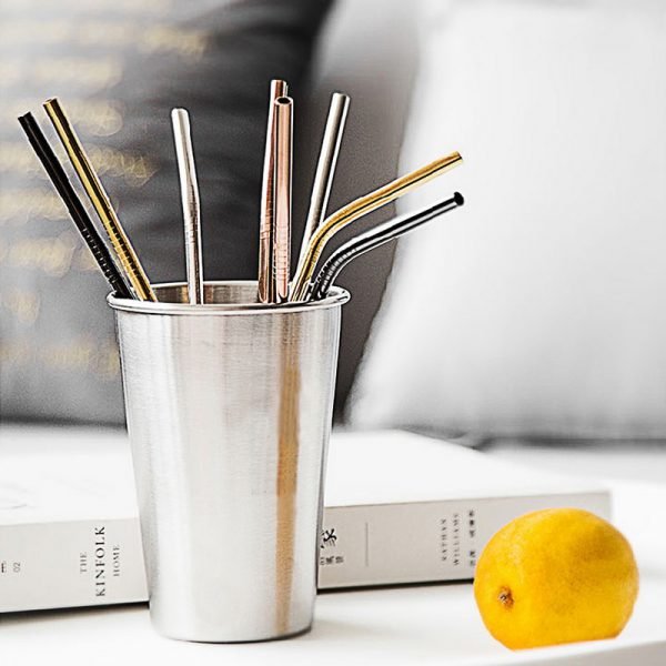 Hoomall 1/2/4pcs Stainless Steel Straw Reusable Metal Drinking Straw With Cleaner Brush For Home Party Barware Bar Accessories - Image 2