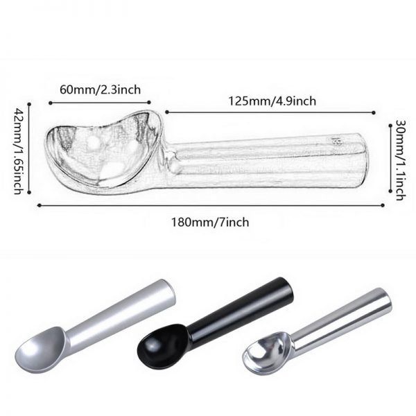 Hoomall Stainless Steel Ice Cream Spoon Portable Aluminum Alloy Non-stick Anti-feeze Ice Cream Baller Scoop Home Kitchen Tools - Image 6