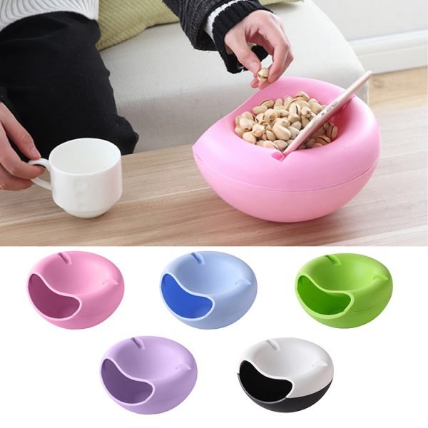 Hot New Arrival Useful Double Layers Snacks Fruit Plate Bowl Dish Phone Holder For TV Lazy Home Kitchen Container Accessories