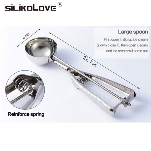 Ice Cream Scoop Stainless Steel Cookie Dough Scooper For Fruit Melon Baller Digging Ball Kitchen Confectionery Tool Accessories - Image 2