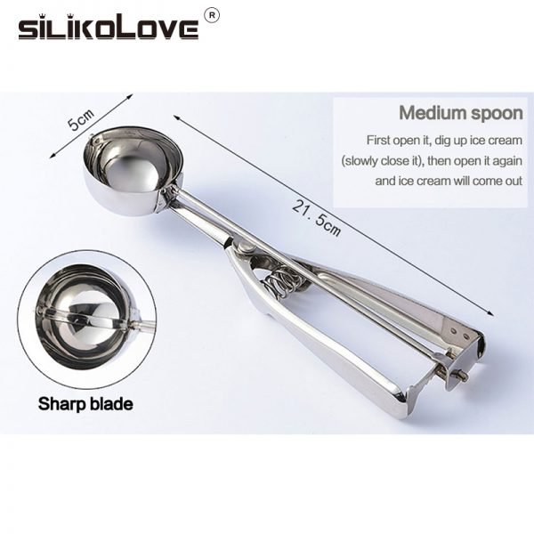 Ice Cream Scoop Stainless Steel Cookie Dough Scooper For Fruit Melon Baller Digging Ball Kitchen Confectionery Tool Accessories - Image 3