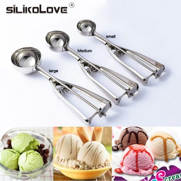 Ice Cream Scoop Stainless Steel Cookie Dough Scooper For Fruit Melon Baller Digging Ball Kitchen Confectionery Tool Accessories