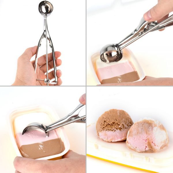IceCream Scoop Stainless Steel Icecream Mold Ice Creme Scoop Round Fruit Baller Icecrem Spoon DIY Cooking Tool Kitchen Accessory - Image 6