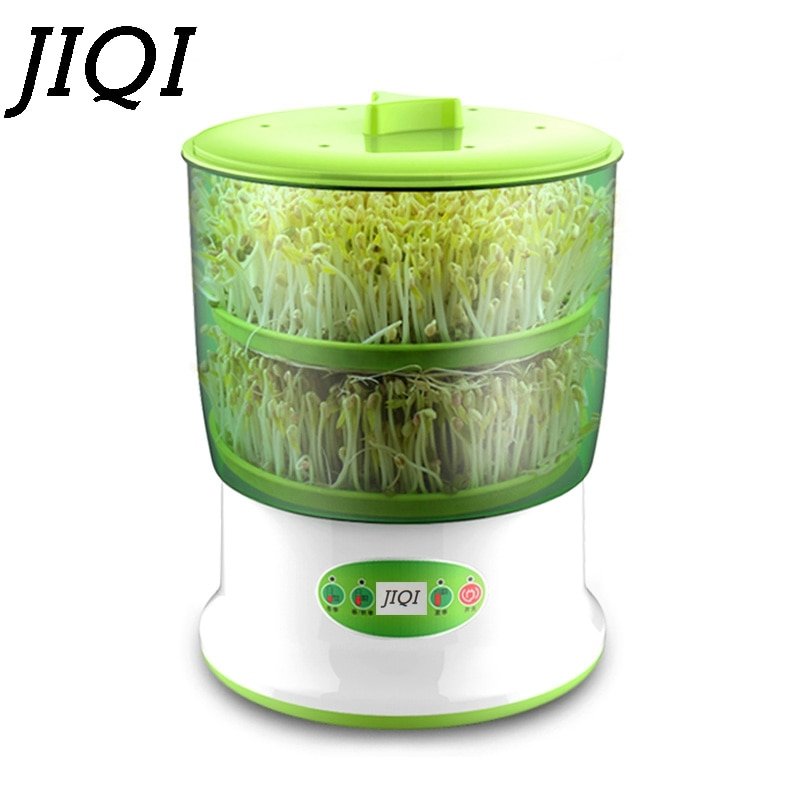 JIQI Intelligent Bean Sprouts Maker household Upgrade Large Capacity Thermostat Green Seeds Growing Automatic Sprout Machine EU