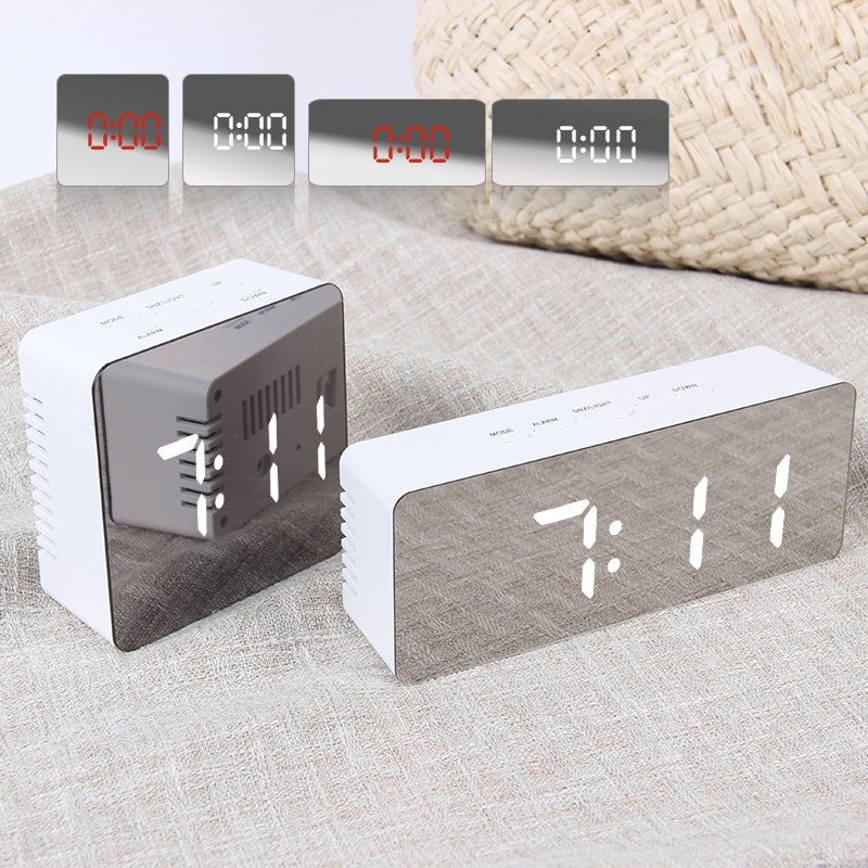 JULY'S SONG Digital Alarm Clock Mirror Digital Clock LED Snooze Night Lights Temperature Table Clocks USB Despertador Home Decor