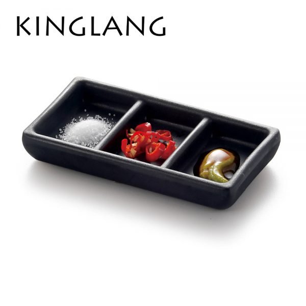 Korean restaurant Canteen hotel hotpot one person use sauce plate 3-sections salt bowl box