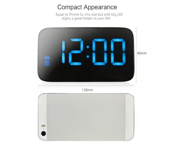 LED Alarm Clock Digital LED Display Voice Control Electric Snooze Night Backlight Desktop Table Clocks Watch USB Charging Cable - Image 4