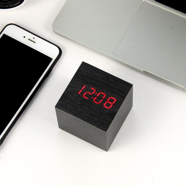 LED Wooden Alarm Clock Watch Table Voice Control Digital Wood Despertador Electronic Desktop USB/AAA Powered Clocks Table Decor - Image 3