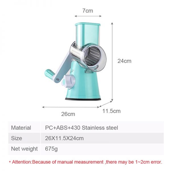Manual Vegetable Cutter Slicer Kitchen Accessories Multifunctional Round Mandoline Slicer Potato Cheese Kitchen Tool - Image 5