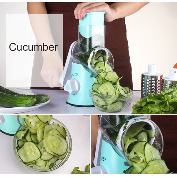 Manual Vegetable Cutter Slicer Kitchen Accessories Multifunctional Round Mandoline Slicer Potato Cheese Kitchen Tool - Image 4
