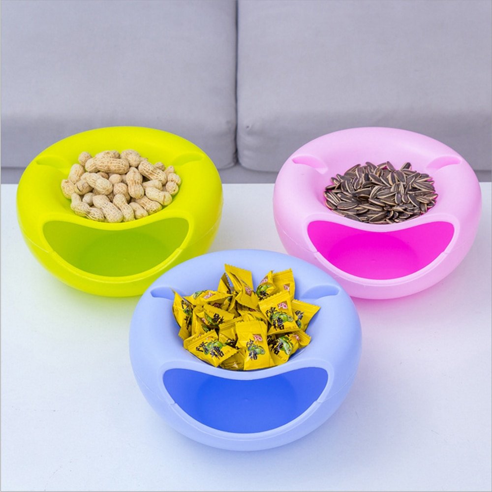 Multifunctional Basket Snacks Nut Melon Seeds Bowl Plastic Fruit Dish Double Layer Candy Plate Peels Shells Fruit Skin Box - Image 3