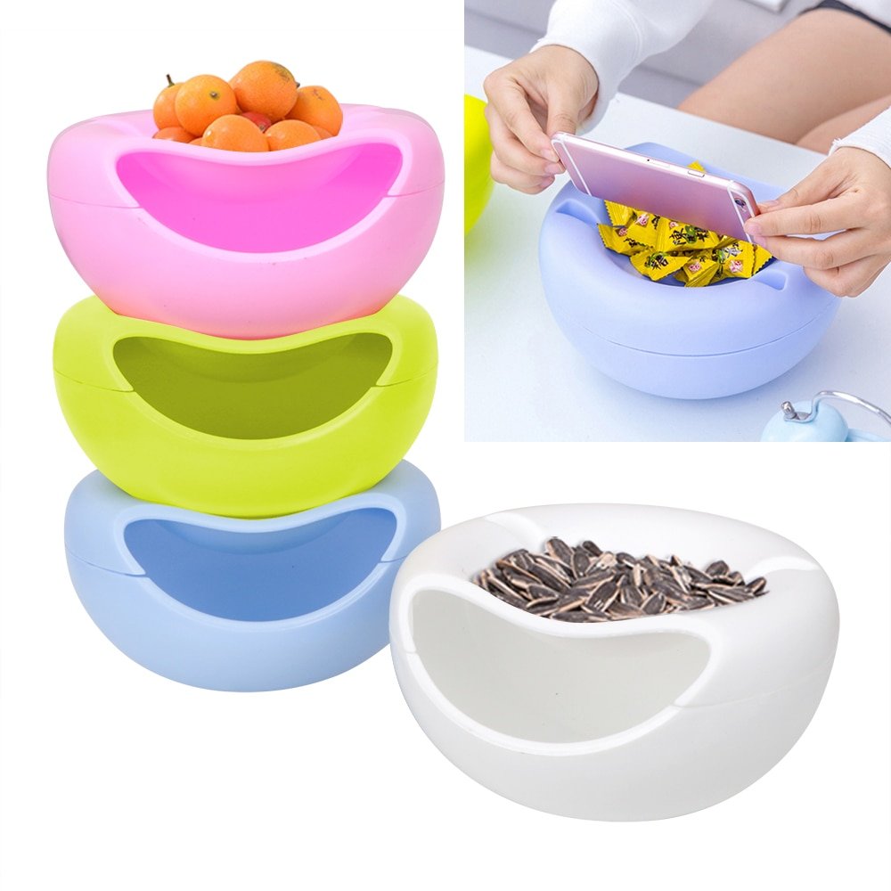 Multifunctional Basket Snacks Nut Melon Seeds Bowl Plastic Fruit Dish Double Layer Candy Plate Peels Shells Fruit Skin Box
