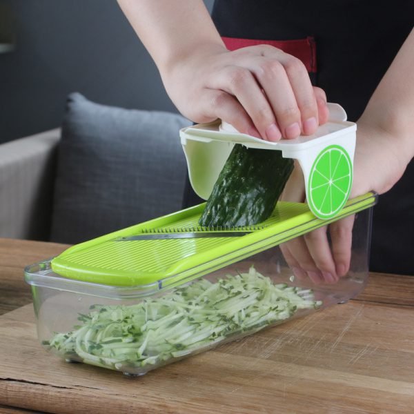 Multifunctional Vegetable Slicer Mandoline Spiralizer Peeler Cheese Grater with Food Pusher Protector Professional Kitchen Tools - Image 4