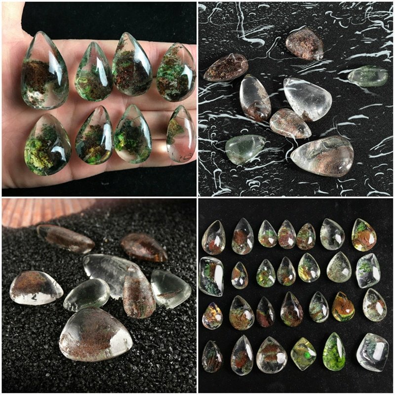 Natural Stone Ghost Phantom Quartz Crystal Gem Specimen Healing Stone Pendant Nice Gift For Stone Collection Length 1.5-2cm - Image 4