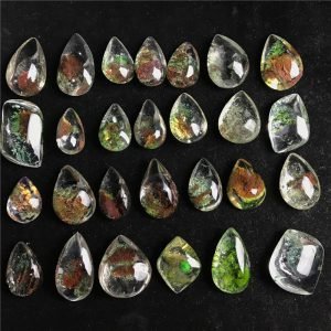 Natural Stone Ghost Phantom Quartz Crystal Gem Specimen Healing Stone Pendant Nice Gift For Stone Collection Length 1.5-2cm