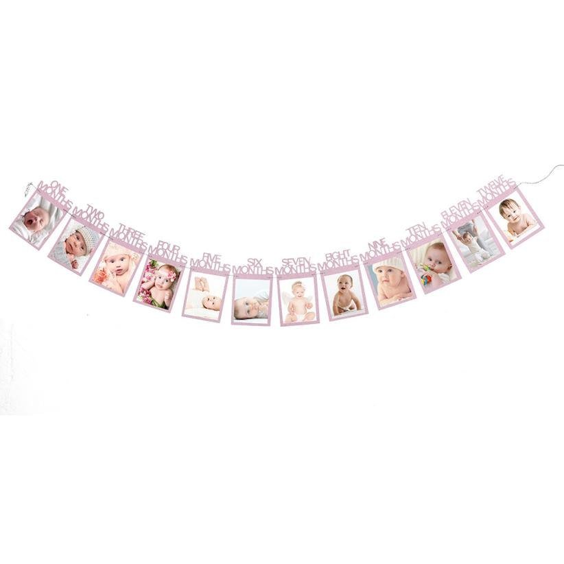 New Frame Kids Birthday Gift Decorations 1-12 Month baby Photo holder Photo Banner Monthly Photo Frame Wall baby Photo folder - Image 4
