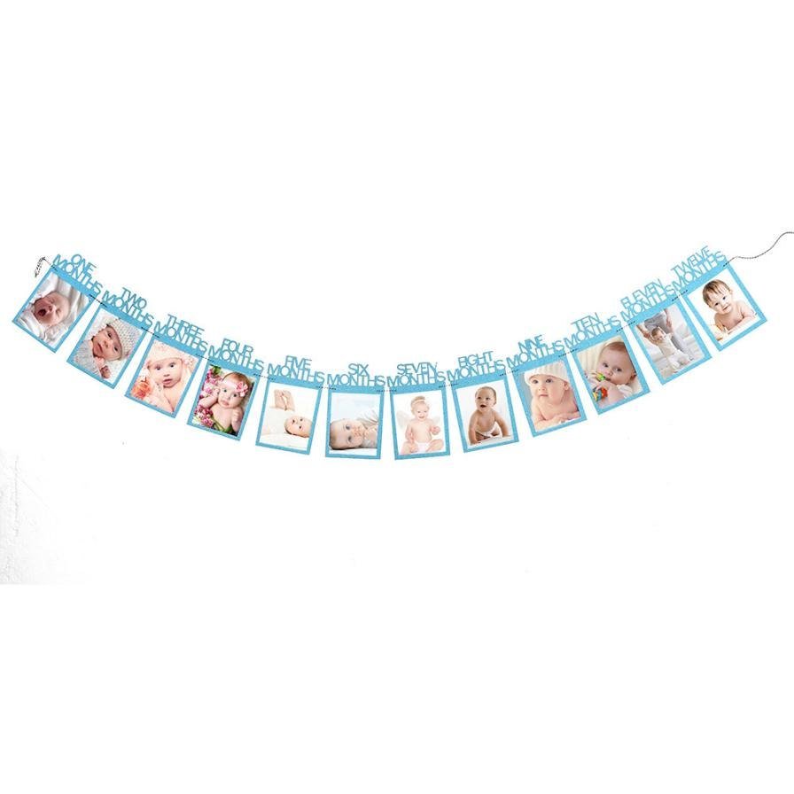 New Frame Kids Birthday Gift Decorations 1-12 Month baby Photo holder Photo Banner Monthly Photo Frame Wall baby Photo folder - Image 6