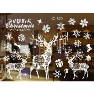 New Year Window Glass PVC Wall Sticker Christmas DIY Snow Town Wall Stickers Home Decal Christmas Decoration for Home Supplies